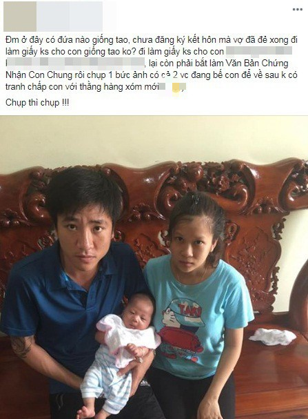 Bức ảnh chứng nhận con chung cùng gương mặt nói lên tất cả của cặp đôi đẻ con xong mới đi đăng ký khiến dân mạng cười rơi rụng