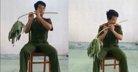 9X Hải Phòng gây bất ngờ với màn thổi sáo bằng cuống lá đu đủ