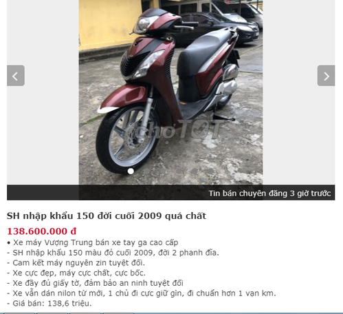 Xe Honda SH đi 10 năm rao bán...150 triệu đồng Xe Honda SH đi 10 năm rao bán...150 triệu đồng