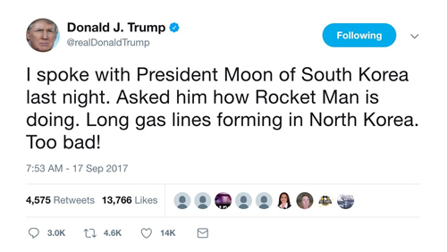 Những lần Trump lời qua tiếng lại với Kim Jong-un trên mạng Những lần Trump lời qua tiếng lại với Kim Jong-un trên mạng