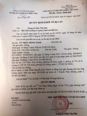 Nhiều bất ngờ xung quanh vụ vợ bác sĩ Chiêm Quốc Thái bị khởi tố và bắt tạm giam