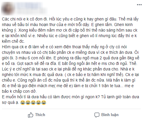 Anh chồng bị vợ bầu bắt ăn hết 8kg dưa hấu mới cho đi ngủ và lý do thật sự khiến chị em cười ra nước mắt