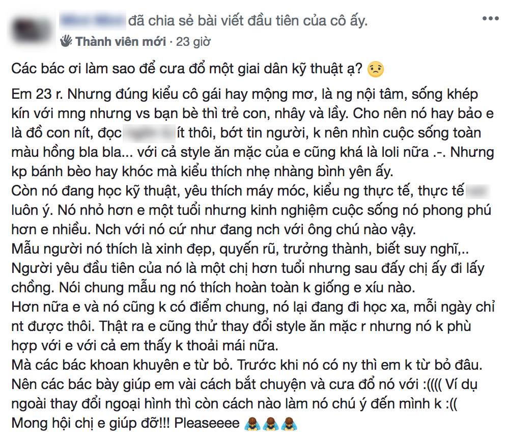 Nữ sinh lên mạng hỏi Làm sao để cưa đổ trai kỹ thuật?, dân tình tung nhiều tuyệt chiêu trợ giúp Nữ sinh lên mạng hỏi Làm sao để cưa đổ trai kỹ thuật?, dân tình tung nhiều tuyệt chiêu trợ giúp