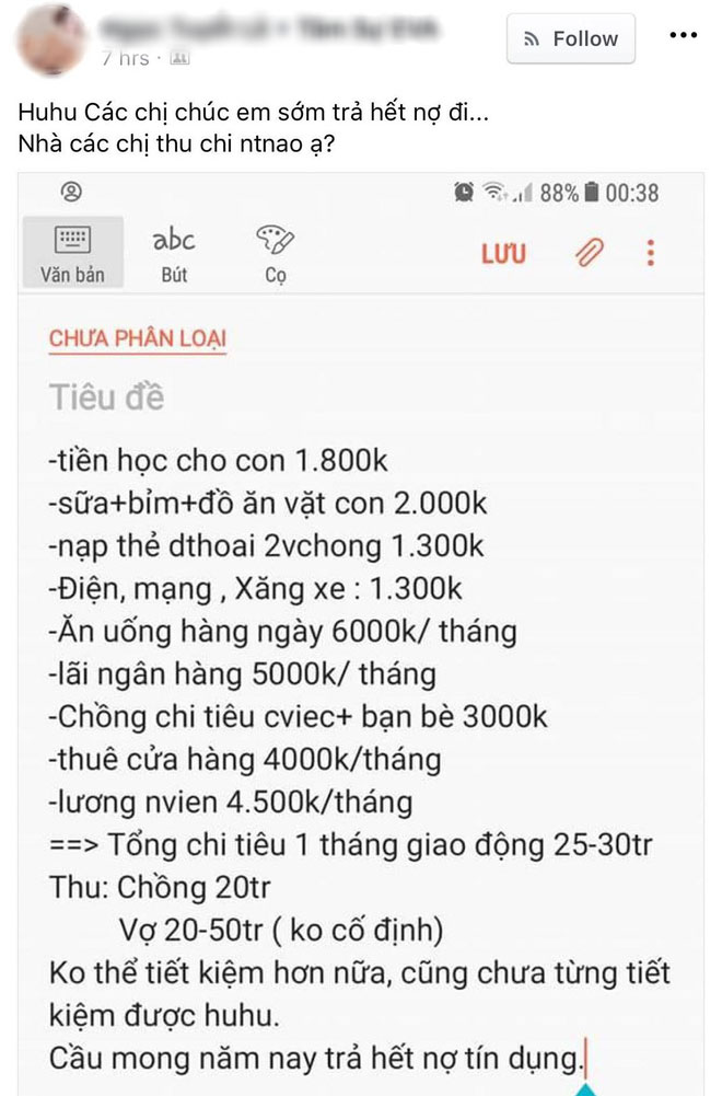 Khoe khéo thu nhập 70 triệu rồi than phiền chi hết veo một nửa, mẹ trẻ không ngờ bị bóc tách ra con số ảo Khoe khéo thu nhập 70 triệu rồi than phiền chi hết veo một nửa, mẹ trẻ không ngờ bị bóc tách ra con số ảo