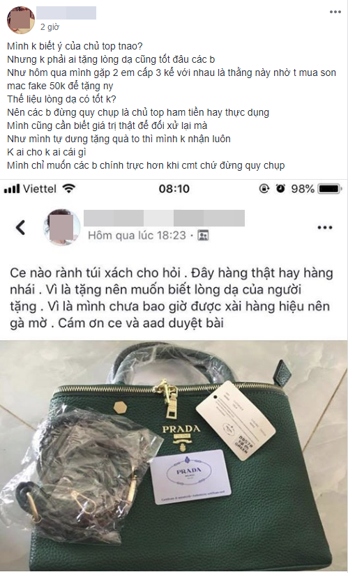 Chụp ảnh túi xách được tặng lên hỏi hàng xịn hay nhái, người phụ nữ bị gạch đá túi bụi vì vô duyên Chụp ảnh túi xách được tặng lên hỏi hàng xịn hay nhái, người phụ nữ bị gạch đá túi bụi vì vô duyên