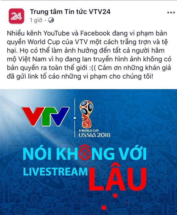 Livestream lậu World Cup vẫn diễn ra ở VN, nguy cơ bị FIFA cắt sóng