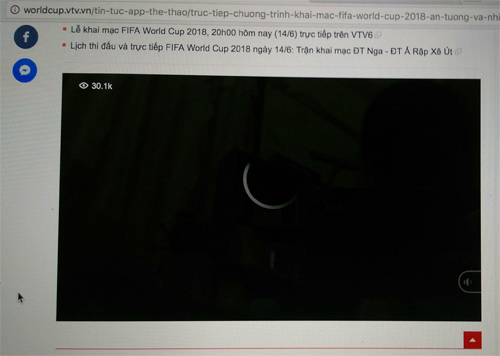 Dịch vụ xem World Cup qua Internet bị quá tải ngày khai mạc