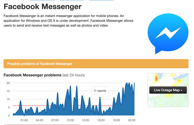 Người dùng than phiền lỗi Facebook Messenger