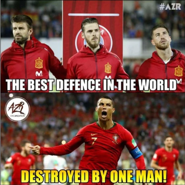 Ảnh chế Ronaldo xuất hiện tràn ngập mạng xã hội