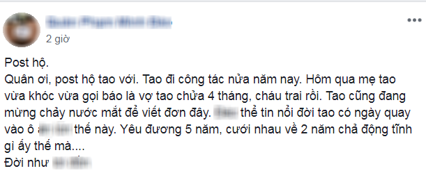 Chồng đi công tác nửa năm, vợ báo bầu 4 tháng, anh chàng mừng rơi nước mắt viết đơn ly hôn