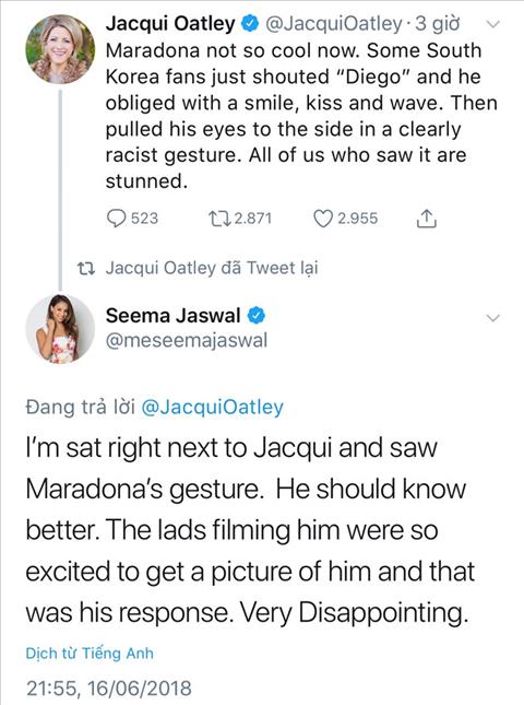 Vua bóng đá Maradona bị cáo buộc phân biệt chủng tộc ở trận Argentina vs Iceland