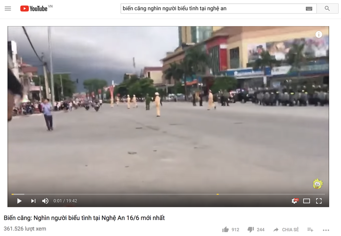 ‘Nghìn người biểu tình ở Nghệ An 16-6’ là clip bịa đặt