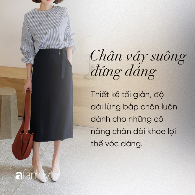Dù cao ráo hay thấp bé, chỉ cần chọn đúng dáng chân váy phù hợp thì chân ai cũng như dài ra cả tấc Dù cao ráo hay thấp bé, chỉ cần chọn đúng dáng chân váy phù hợp thì chân ai cũng như dài ra cả tấc