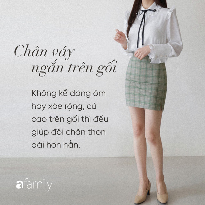 Dù cao ráo hay thấp bé, chỉ cần chọn đúng dáng chân váy phù hợp thì chân ai cũng như dài ra cả tấc Dù cao ráo hay thấp bé, chỉ cần chọn đúng dáng chân váy phù hợp thì chân ai cũng như dài ra cả tấc