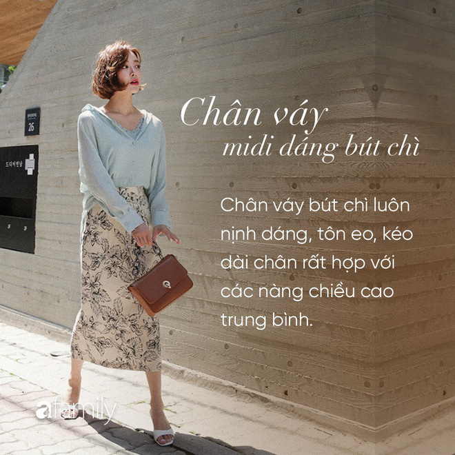 Dù cao ráo hay thấp bé, chỉ cần chọn đúng dáng chân váy phù hợp thì chân ai cũng như dài ra cả tấc Dù cao ráo hay thấp bé, chỉ cần chọn đúng dáng chân váy phù hợp thì chân ai cũng như dài ra cả tấc