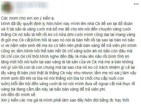 Cám cảnh mẹ trẻ rơi vào nhà chồng ky bo, ly hôn chồng tuyên bố không trợ cấp cho 2 con, của hồi môn cũng bị mẹ chồng bán mất