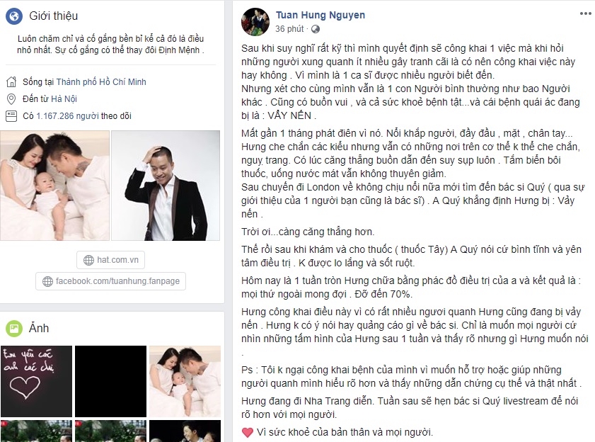 Tuấn Hưng không ngại công khai bệnh tật dù phát điên, buồn và suy sụp