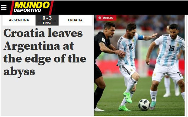 Truyền thông thế giới sốc: Messi và Argentina bên bờ vực thẳm Truyền thông thế giới sốc: Messi và Argentina bên bờ vực thẳm