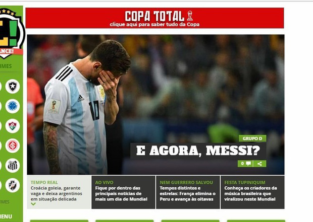 Truyền thông thế giới sốc: Messi và Argentina bên bờ vực thẳm Truyền thông thế giới sốc: Messi và Argentina bên bờ vực thẳm