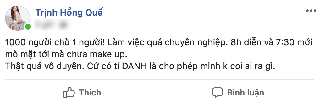Sự thật thông tin Hương Giang bị Hồng Quế và dàn mẫu tố đi muộn, làm ảnh hưởng đến show diễn