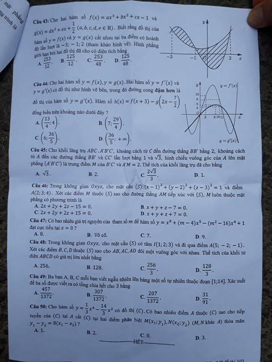Thí sinh than đề thi toán THPT quốc gia dài Thí sinh than đề thi toán THPT quốc gia dài