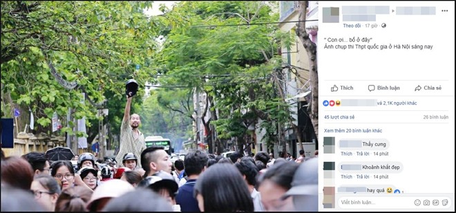 Con ơi, bố ở đây! - Bức ảnh ông bố vượt lên biển người để đón con sau buổi thi gây xúc động mạnh