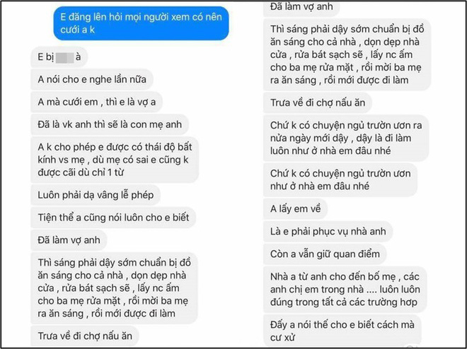 Chàng trai khiến MXH dậy sóng vì nói mẹ luôn đúng, bạn gái luôn sai, kèm theo list việc dài hơn sớ dành cho vợ