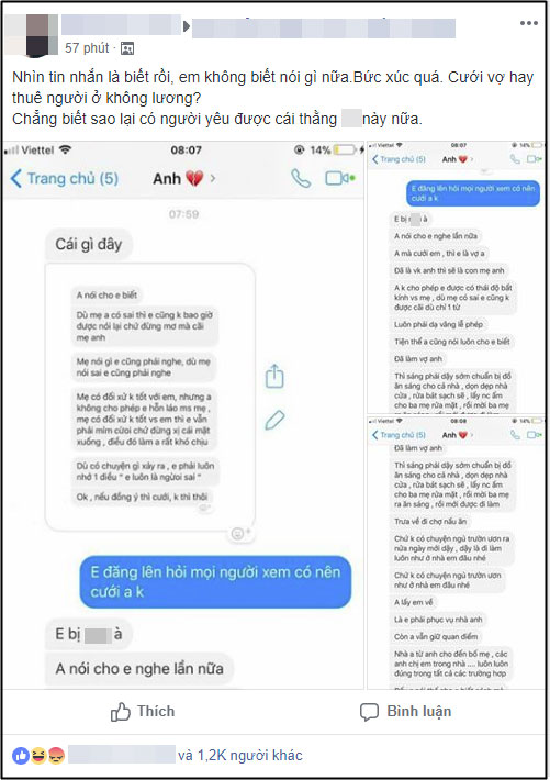 Chàng trai khiến MXH dậy sóng vì nói mẹ luôn đúng, bạn gái luôn sai, kèm theo list việc dài hơn sớ dành cho vợ