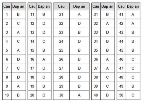 Đáp án tham khảo môn Tiếng Anh tốt nghiệp THPT quốc gia 2018 tất cả mã đề