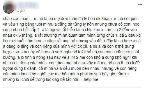 Mẹ đơn thân đăng đàn hỏi có nên bỏ con lại để đi bước nữa, cánh chị em bàn tán xôn xao