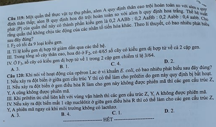 Đề môn sinh thi THPT quốc gia 2018: vừa dài vừa khó Đề môn sinh thi THPT quốc gia 2018: vừa dài vừa khó