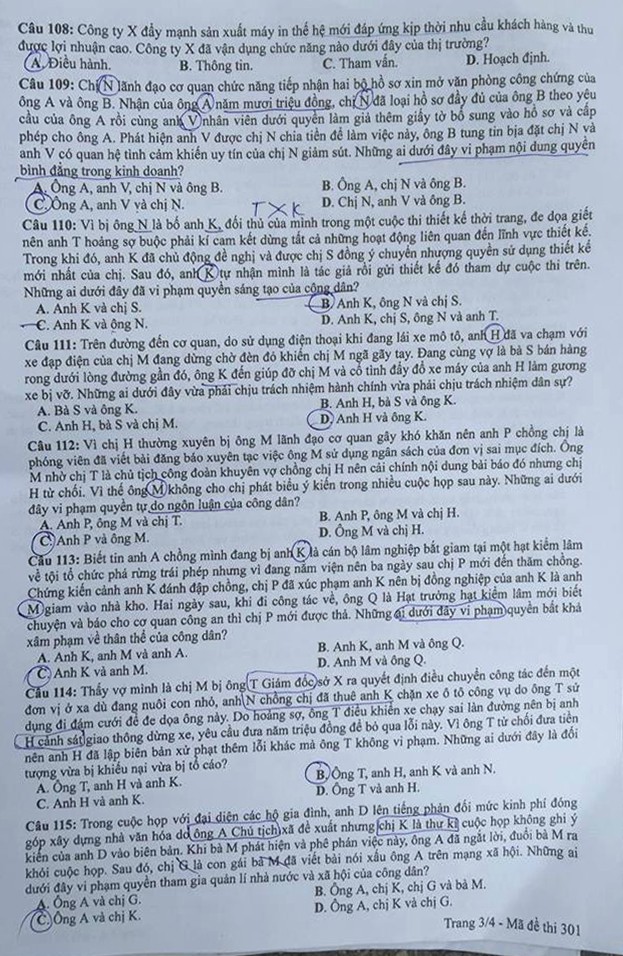Bài giải giáo dục công dân THPT quốc gia