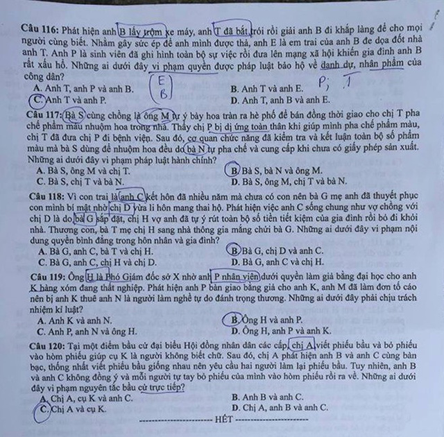 Bài giải giáo dục công dân THPT quốc gia