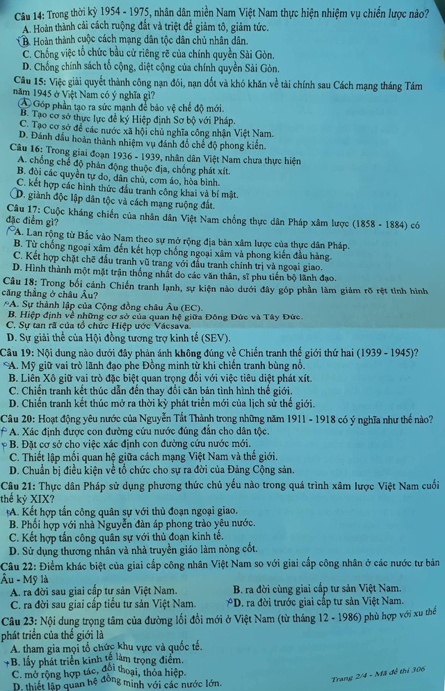 Bài giải sử THPT quốc gia 2018