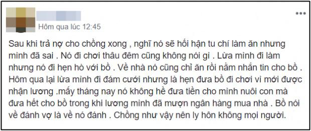 Chồng nghe lời nhân tình về đánh đập vợ, lương không đưa một đồng, nợ nần mình vợ trả