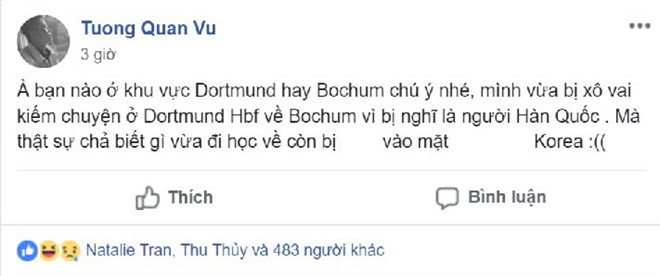Du học sinh Việt tại Đức không dám ra đường vì sợ bị nhầm là Hàn Quốc