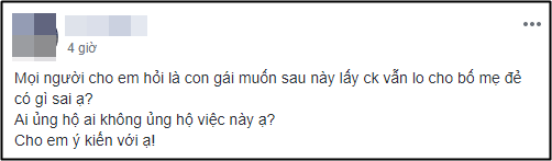 Lấy chồng còn muốn lo cho bố mẹ đẻ như em là không ổn rồi - quan điểm khiến chị em nhao nhao ý kiến