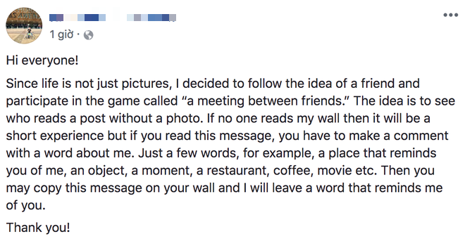 Trò thử lòng nhau đang hot trên Facebook: Treo một chiếc status để biết bạn bè nghĩ đến mình như thế nào!