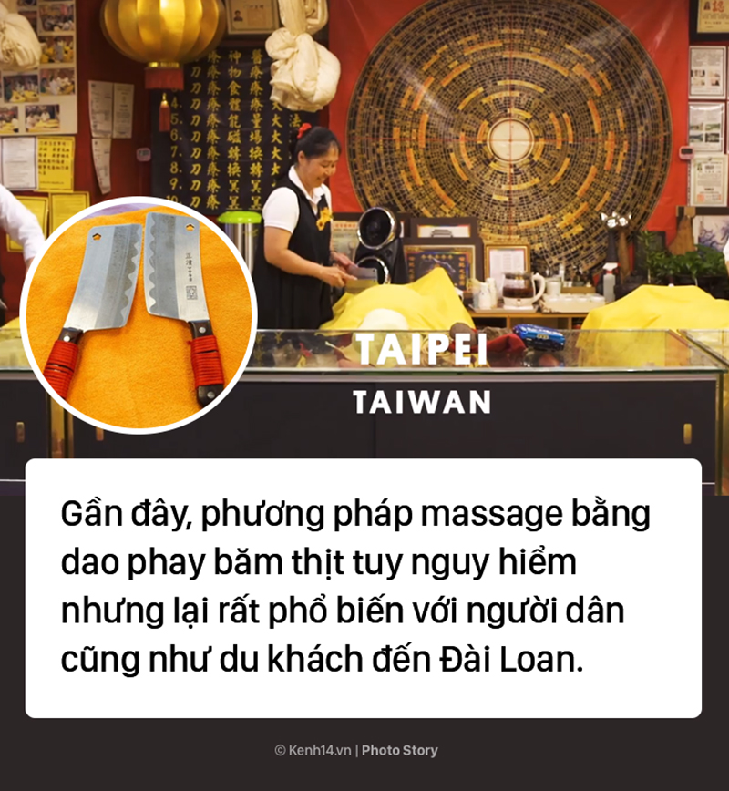 Đài Loan: Kinh dị với kiểu massage thư giãn bằng... dao băm thịt