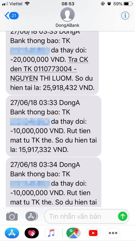 Bỗng dưng bốc hơi 85 triệu đồng, DongABank nói gì?
