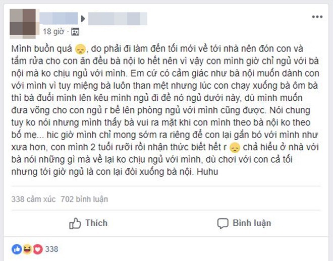 Mẹ chồng luôn giành trông cháu để con dâu nghỉ ngơi, vợ trẻ nơm nớp lo bị bà nội cướp mất con