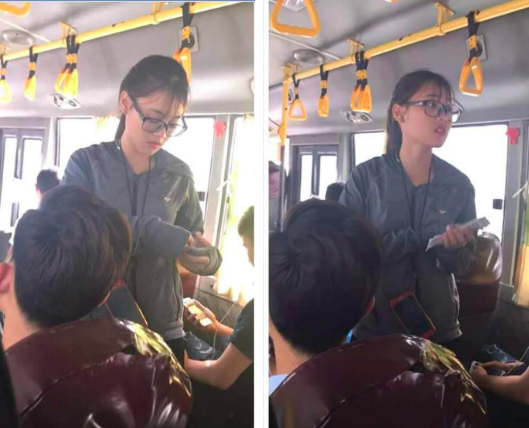 Hot girl soát vé xe buýt tuyến Tế Tiêu - Mỹ Đình khiến các cao nhân xắn tay áo truy tìm info