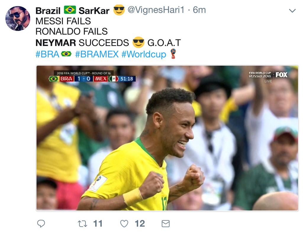 Số bàn thắng tại vòng knock-out của Neymar ăn đứt Messi và Ronaldo