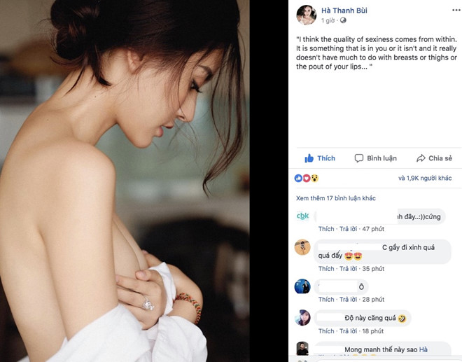 Hot girl Hà Lade gây tranh cãi khi đăng ảnh khoe vòng một táo bạo