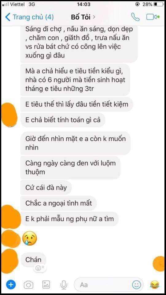 Chồng than chắc anh ngoại tình mất vì vợ để con khóc đêm, sáng ngủ tới 6 giờ, nhà 6 người mà tiêu tận 3 triệu/tháng Chồng than chắc anh ngoại tình mất vì vợ để con khóc đêm, sáng ngủ tới 6 giờ, nhà 6 người mà tiêu tận 3 triệu/tháng