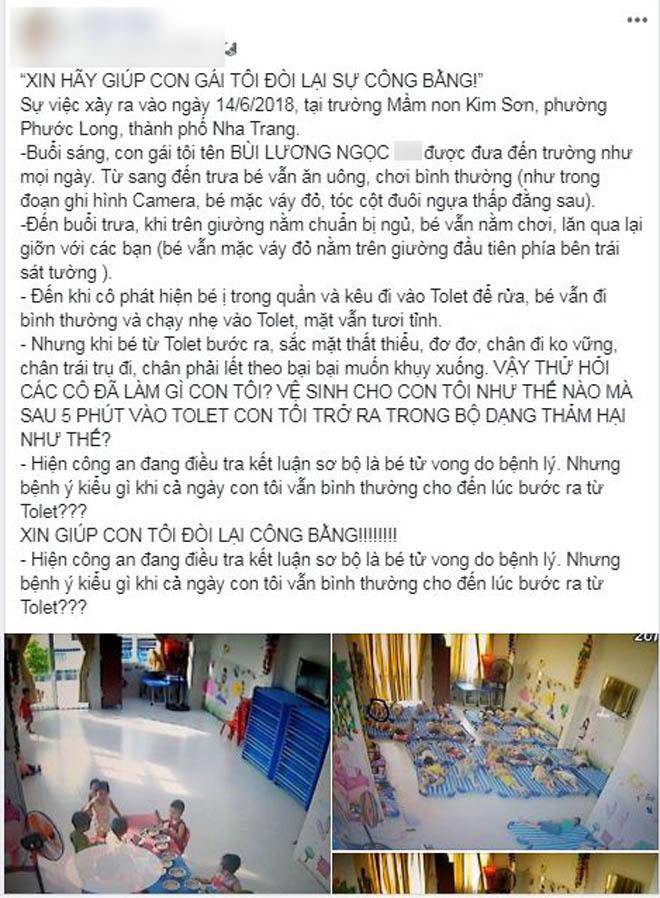 Bất ngờ nguyên nhân bé gái 4 tuổi tử vong sau khi vào toilet trường mầm non 5 phút