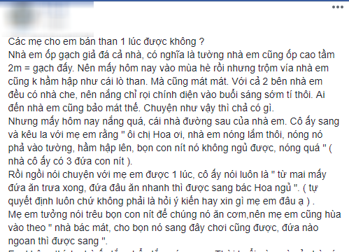 Cô hàng xóm duyên nhất mùa hè: Cứ giữa trưa là cùng đàn con sang ngủ nhờ nhà người khác, tắt nắng mới về
