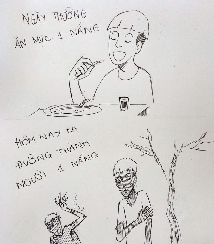 Rủ nhau sắm điều hòa giấy, cạo trọc để quên đi ngày nóng bức