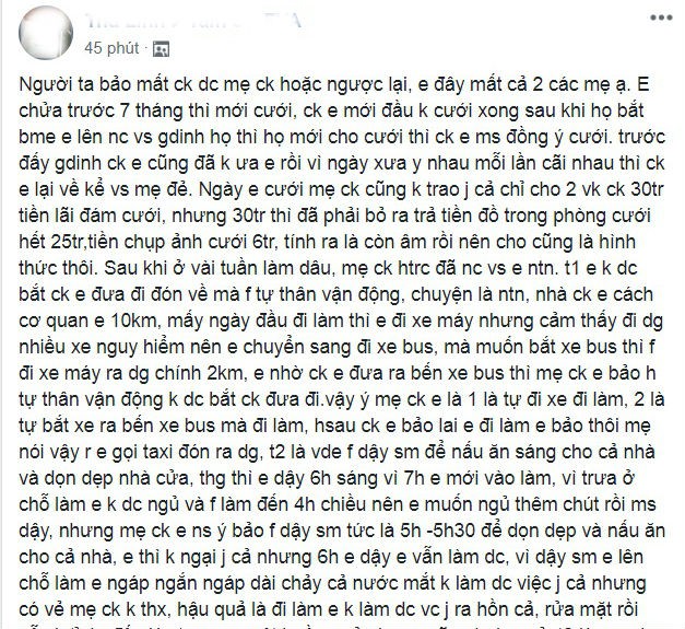 Bắt nhà gái lên xin mới cho cưới và 3 gạch đầu dòng của mẹ chồng khiến con dâu bầu 8 tháng hãi hùng