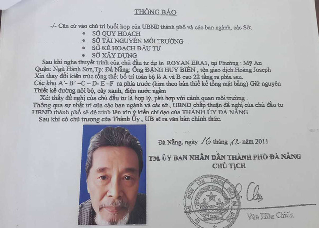 Già 82 tuổi vẫn giả thông báo lãnh đạo Đà Nẵng để lừa đảo